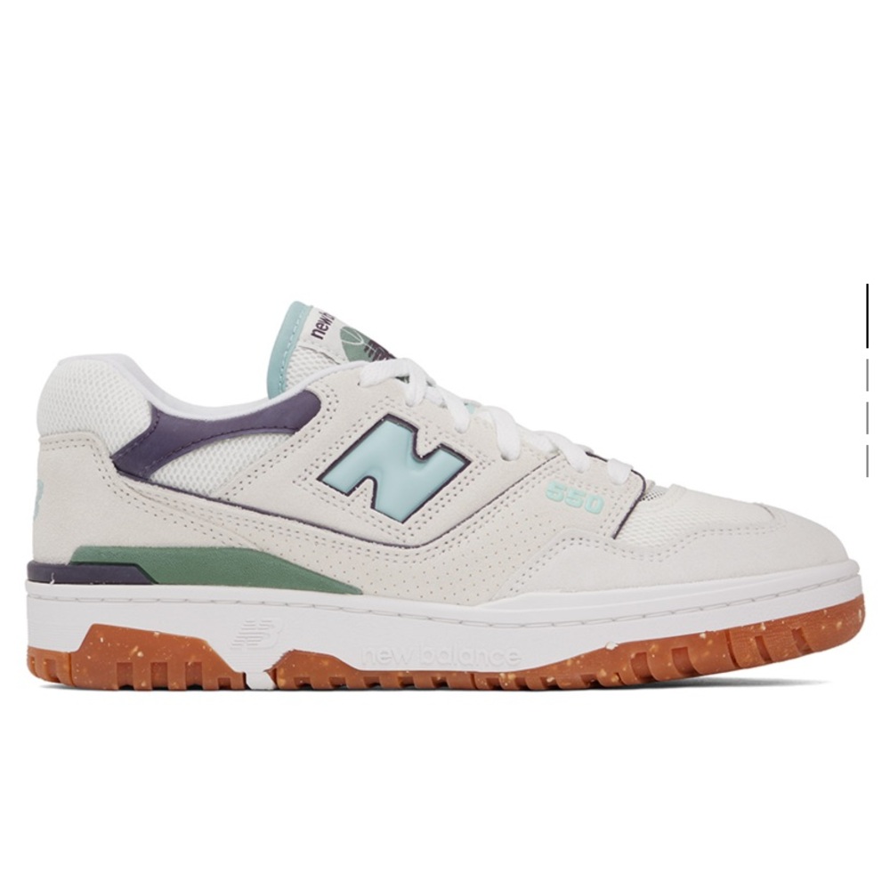 New Balance 550 Sneakers - White and Mint